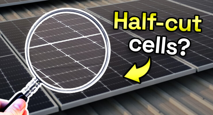 half-cut solar panel on roof