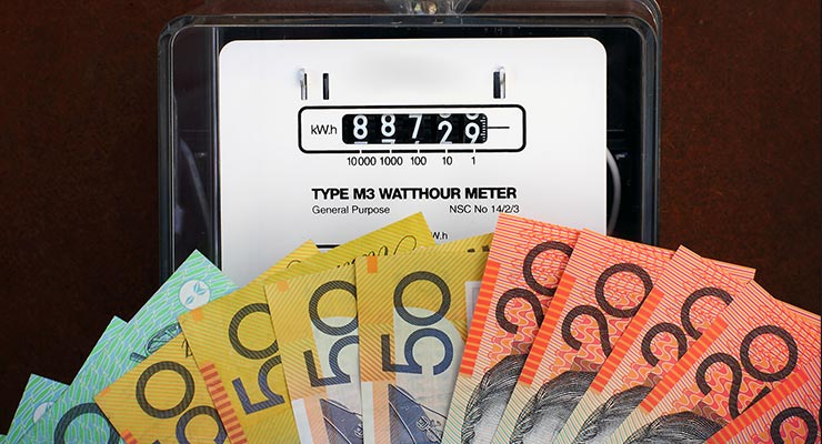 smart meter with australian money underneath