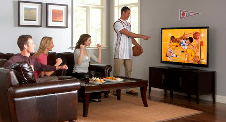 group of friends watching tv