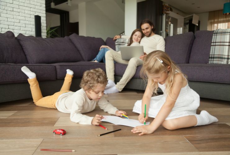 family enjoying the benefits of home insulation in comfortable house