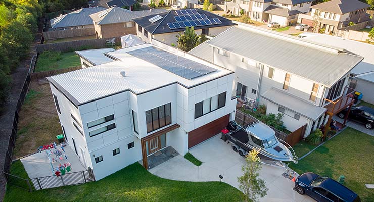 modern house with solar system
