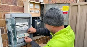 electrician working on switchboard
