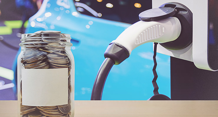 coin jar next to ev charger