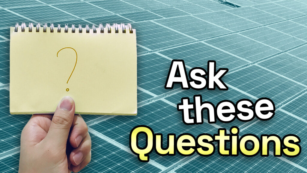 questions to ask your solar installer