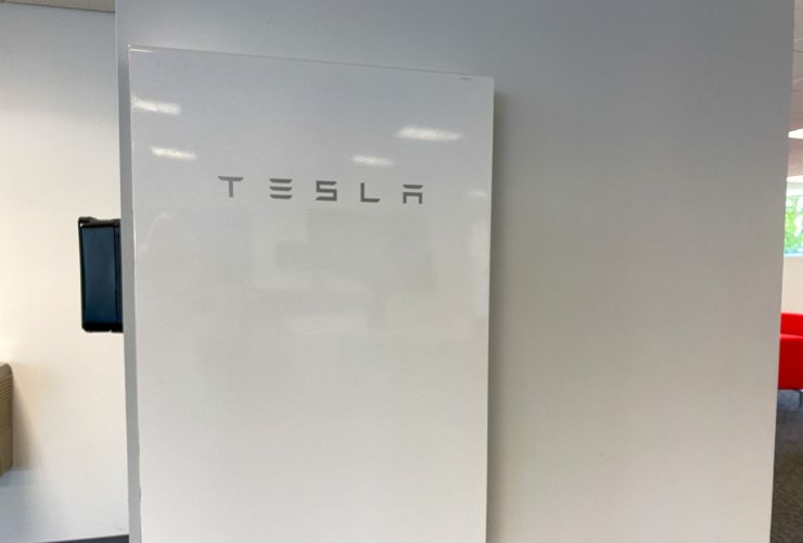 tesla battery on wall