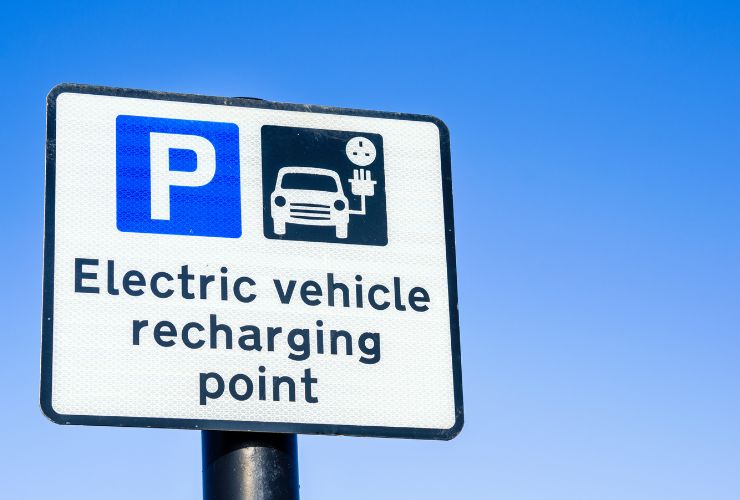 electric vehicle charging point at a shopping centre