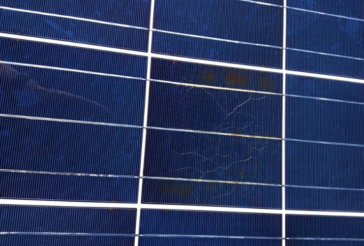 solar panel with microcrack