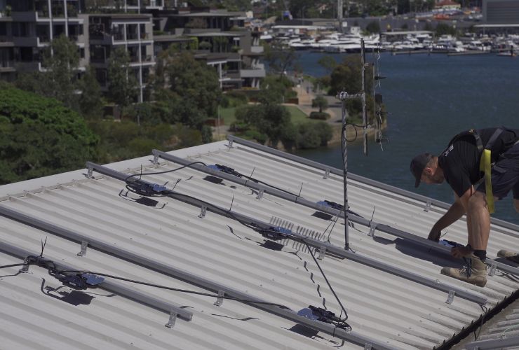 Enphase micro inverter being installed