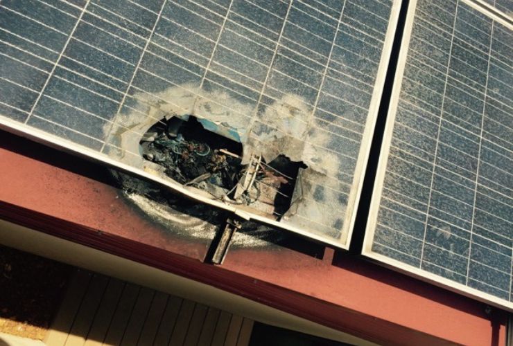 broken solar panel