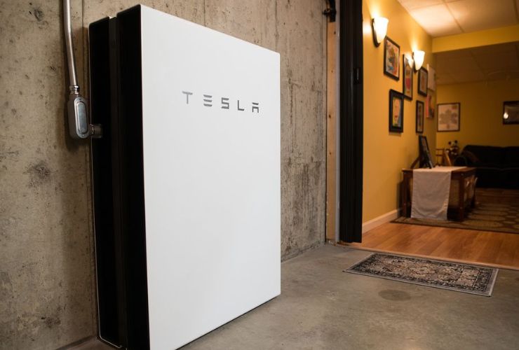 tesla solar battery installed