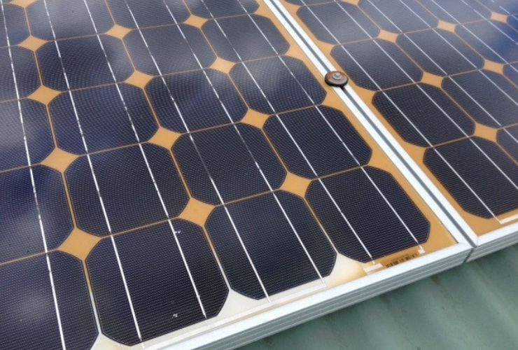 yellow backing sheet on solar panel