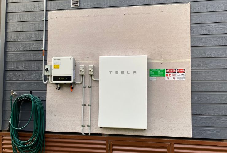 Tesla powerwall on wall