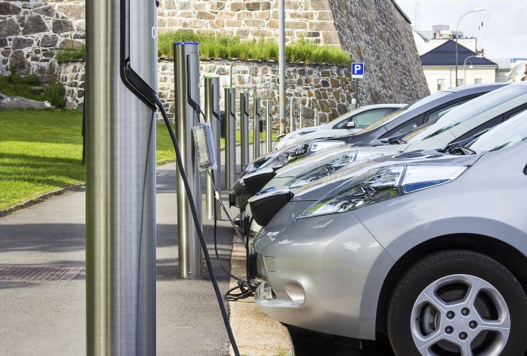 electric vehicles being charged