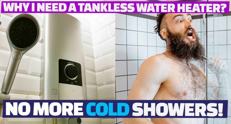 man having a cold shower
