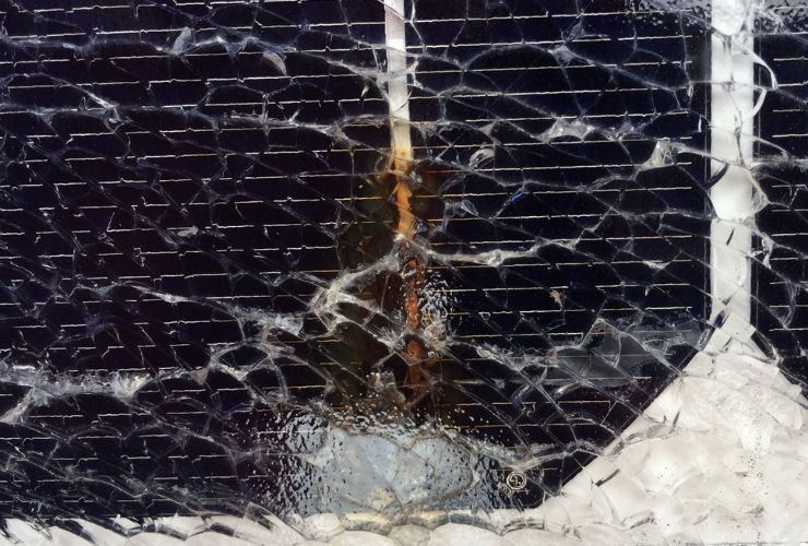 Brown spot on solar panel