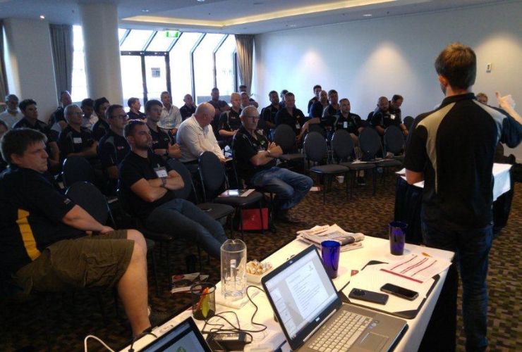 group of solar buyers and installers in a meeting