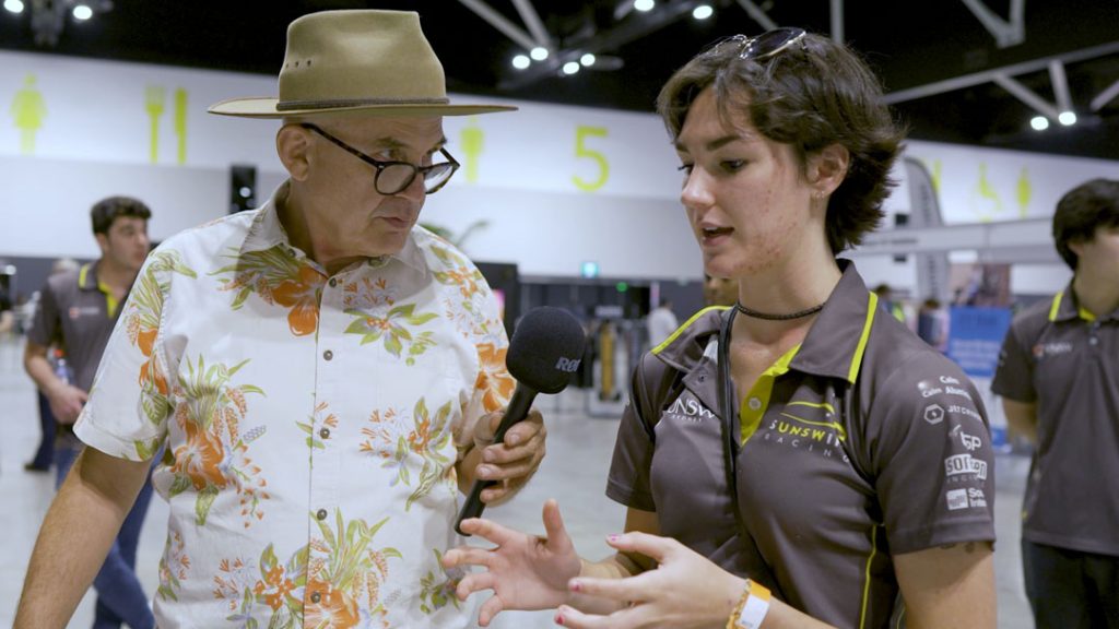 Markus lambert interviews Anna Matthew from the UNSW Sunswift racing team