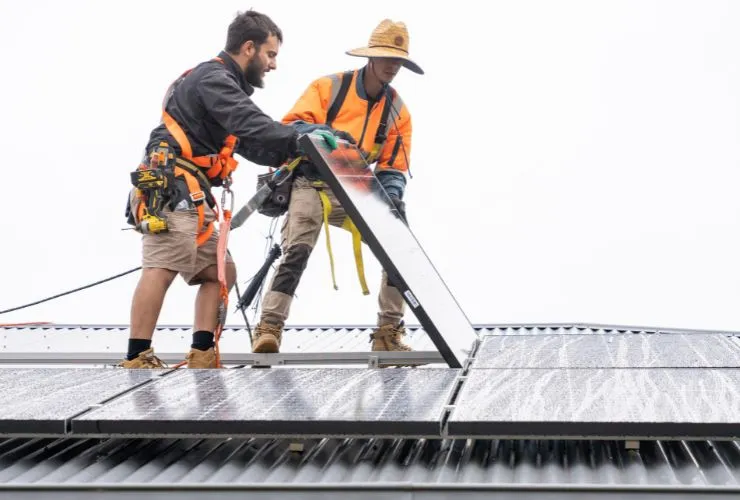 trust solar installers on roof