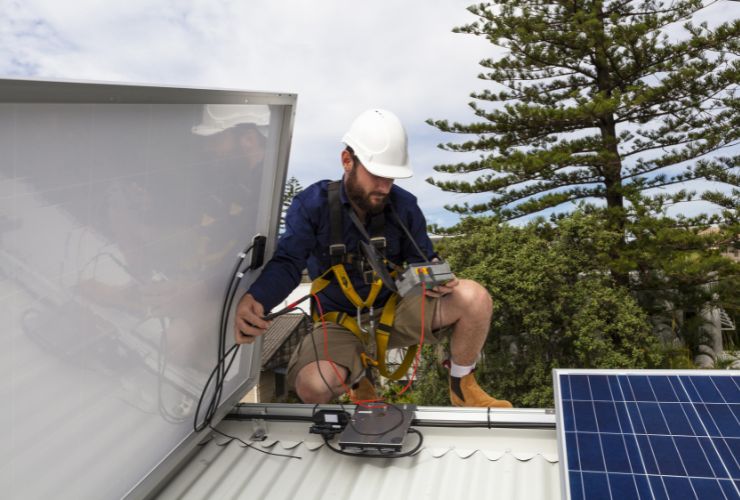 installer on roof