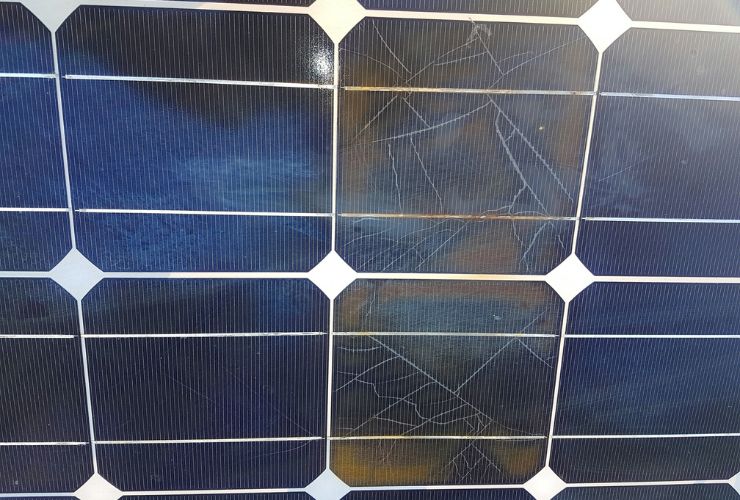 solar panel with microcracks