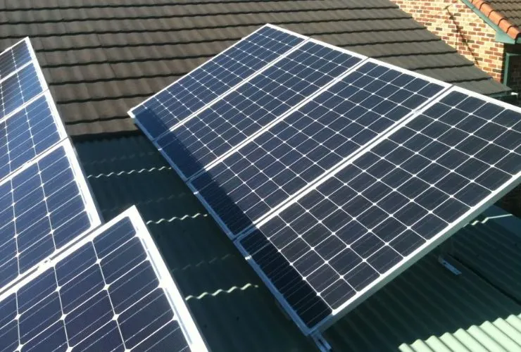 solar panels with shading