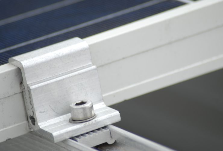 clamps on solar panel