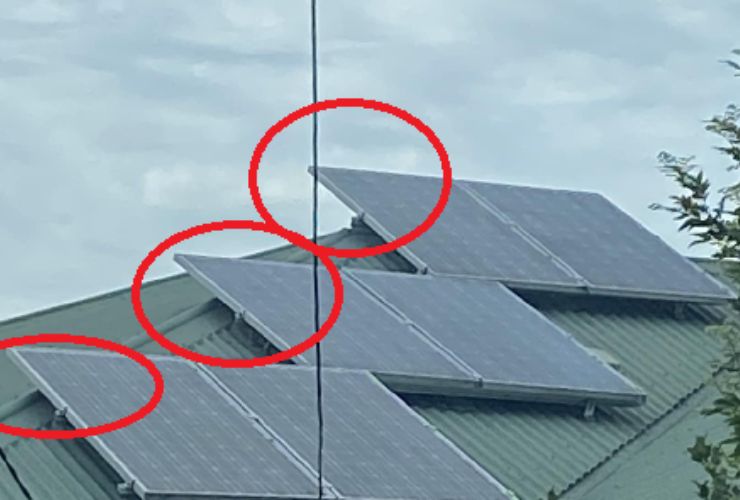 solar panels with red circles around them 