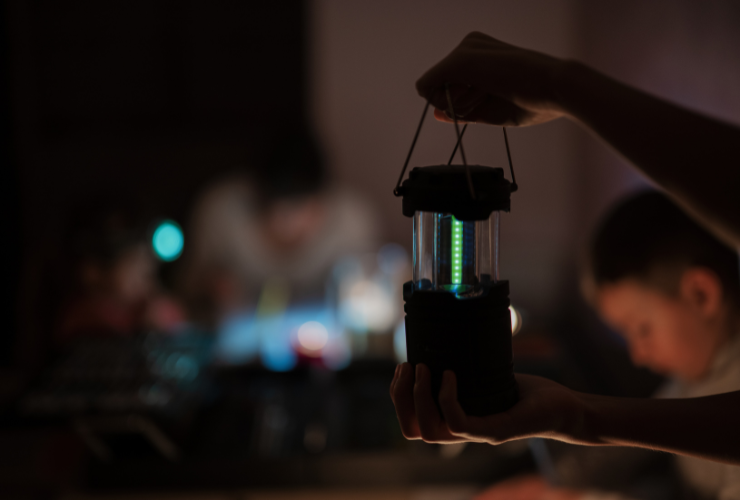 solar battery in a blackout