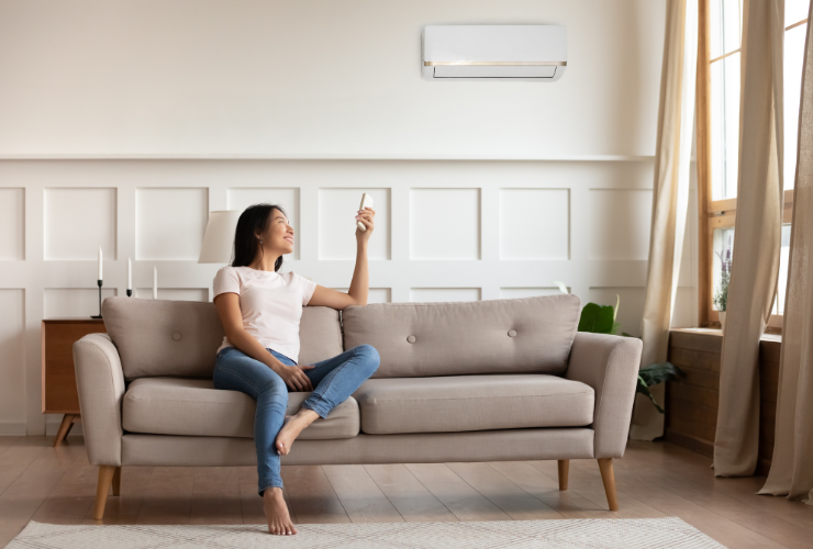 women using ducted air conditioner