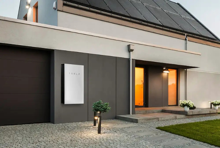 tesla powerwall battery on wall