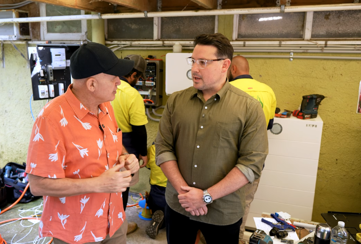 markus lambert with vincent dyer SAJ battery representative